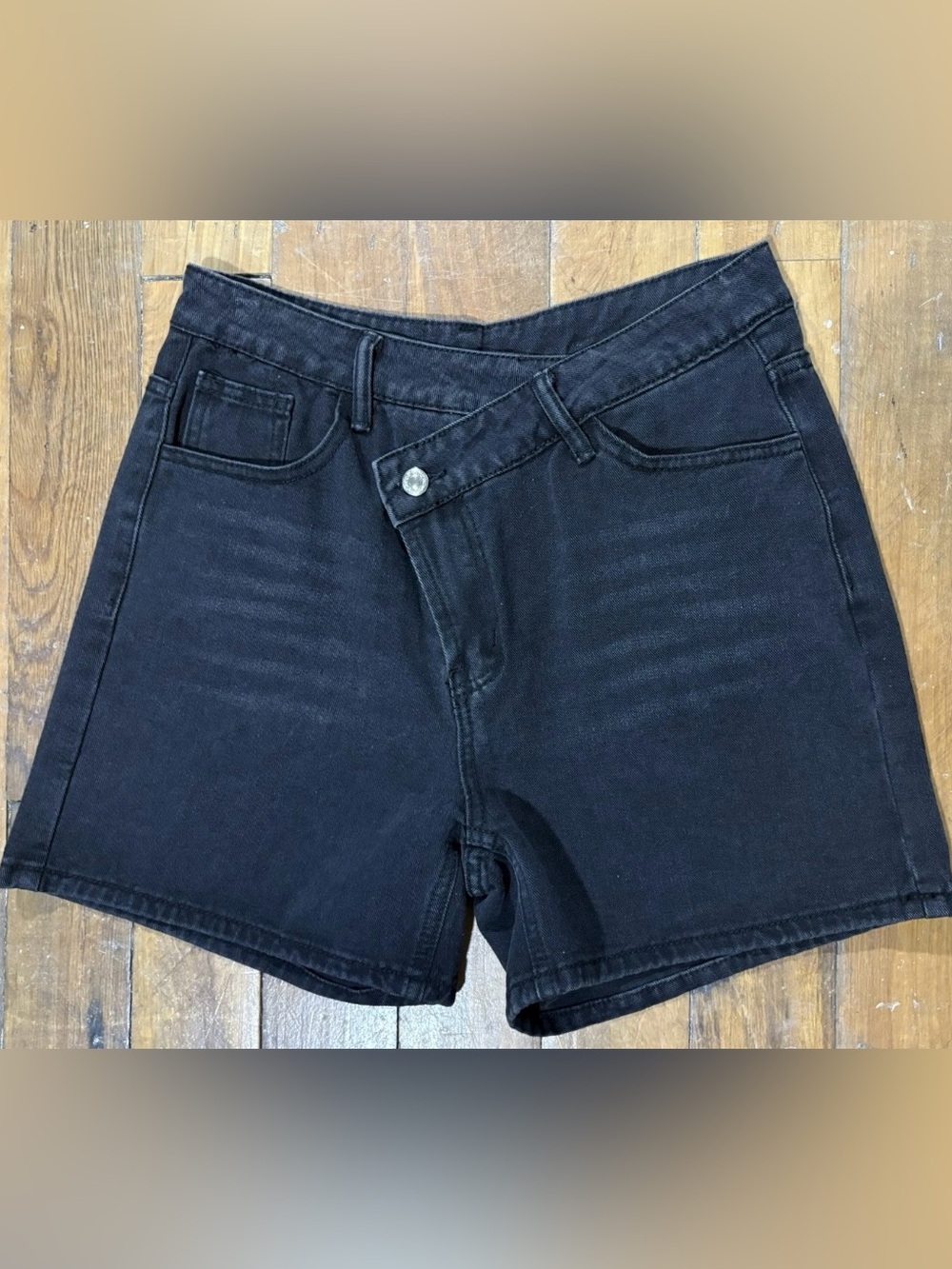 SHEIN Black High-Rise Denim Shorts